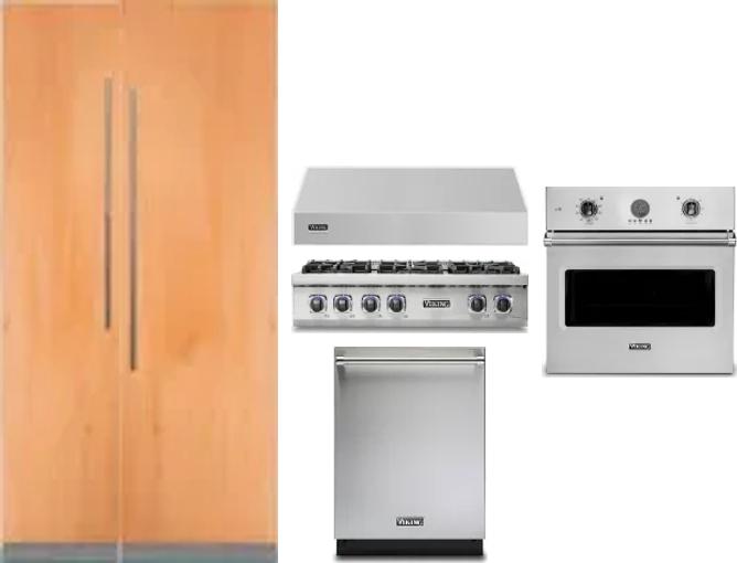 6 Piece Package Includes Refrigerator, Freezer, Cooktop, Wall Oven, Hood And Dishwasher
