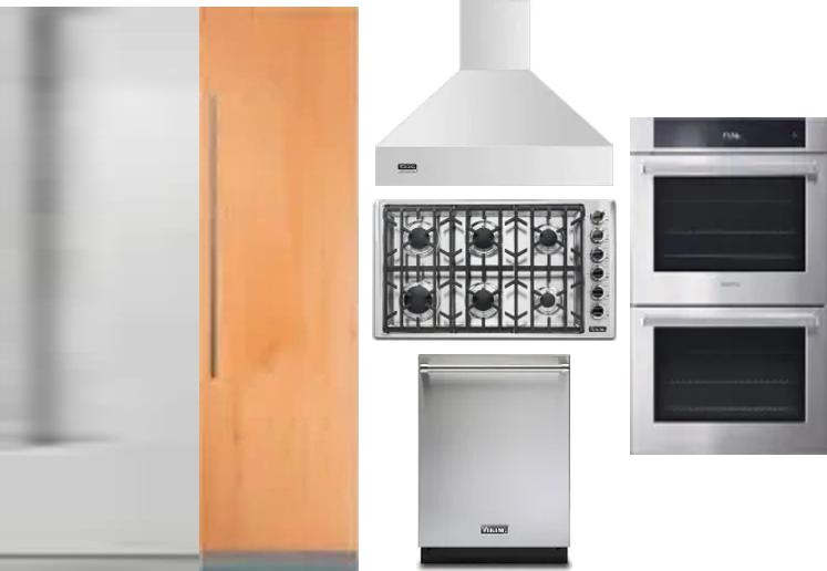 6 Piece Package Includes Refrigerator, Freezer, Cooktop, Wall Oven, Hood And Dishwasher