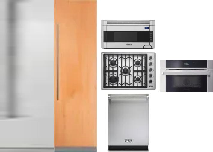 6 Piece Package Includes Refrigerator, Freezer, Cooktop, Wall Oven, Microwave And Dishwasher