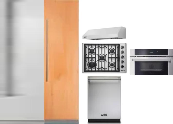 6 Piece Package Includes Refrigerator, Freezer, Cooktop, Wall Oven, Hood And Dishwasher