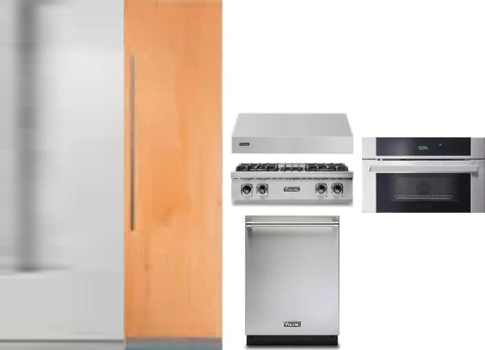 6 Piece Package Includes Refrigerator, Freezer, Cooktop, Wall Oven, Hood And Dishwasher