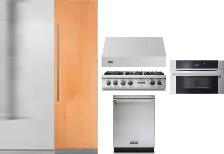 6 Piece Package Includes Refrigerator, Freezer, Cooktop, Wall Oven, Hood And Dishwasher