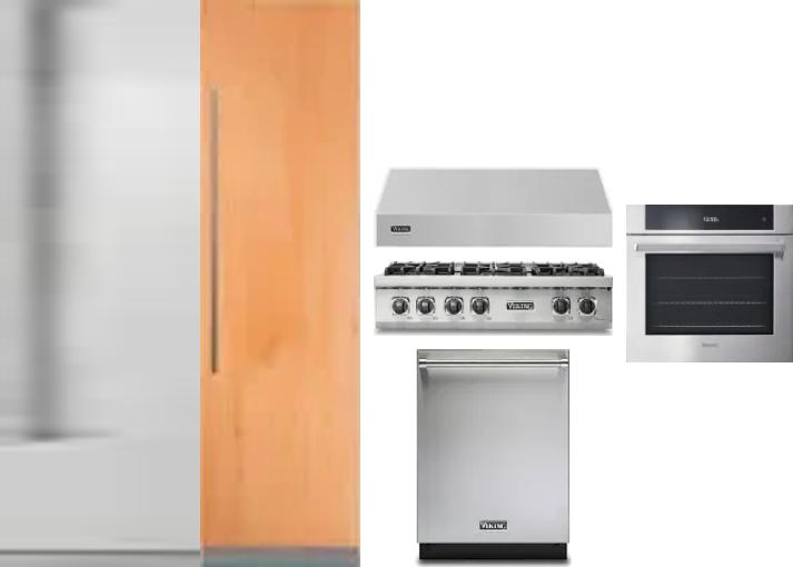 6 Piece Package Includes Refrigerator, Freezer, Cooktop, Wall Oven, Hood And Dishwasher
