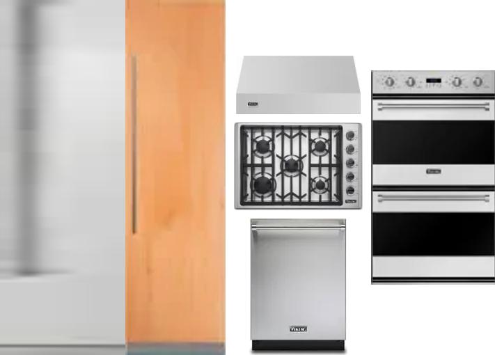6 Piece Package Includes Refrigerator, Freezer, Cooktop, Wall Oven, Hood And Dishwasher