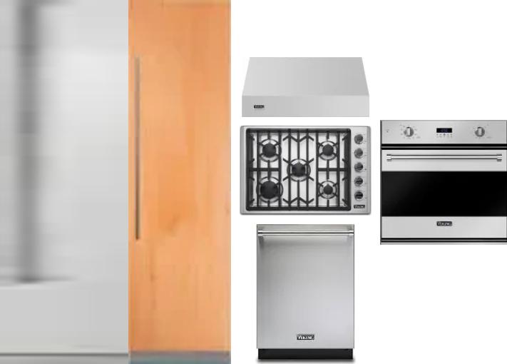 6 Piece Package Includes Refrigerator, Freezer, Cooktop, Wall Oven, Hood And Dishwasher