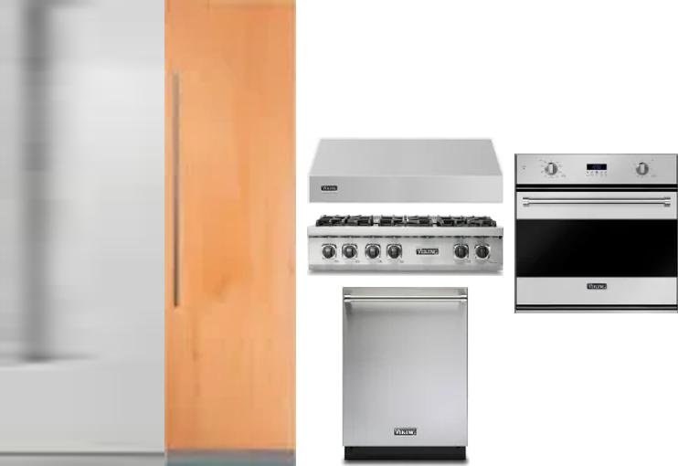 6 Piece Package Includes Refrigerator, Freezer, Cooktop, Wall Oven, Hood And Dishwasher