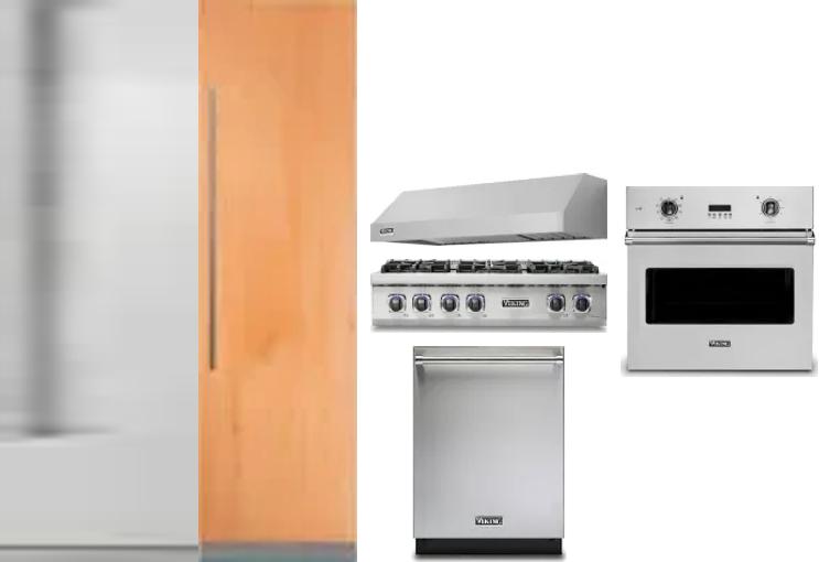 6 Piece Package Includes Refrigerator, Freezer, Cooktop, Wall Oven, Hood And Dishwasher
