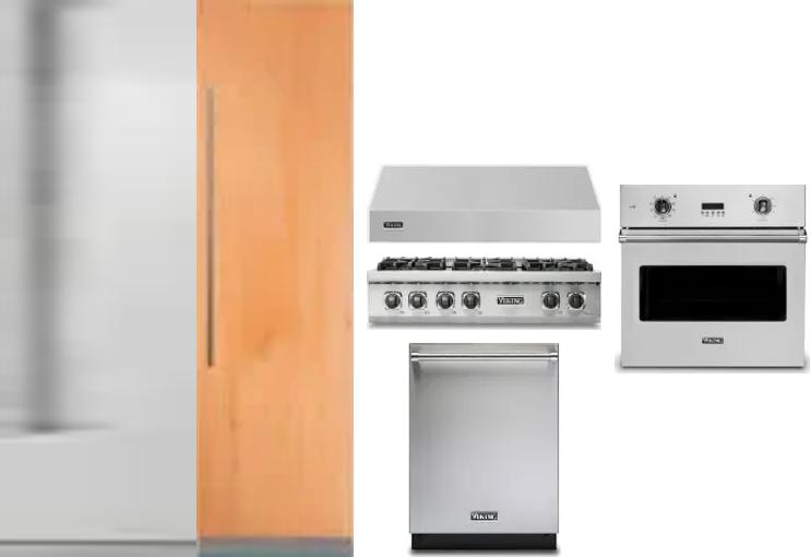 6 Piece Package Includes Refrigerator, Freezer, Cooktop, Wall Oven, Hood And Dishwasher