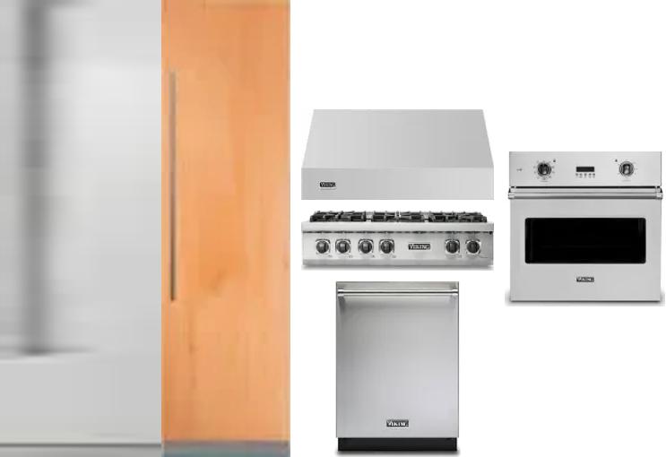 6 Piece Package Includes Refrigerator, Freezer, Cooktop, Wall Oven, Hood And Dishwasher