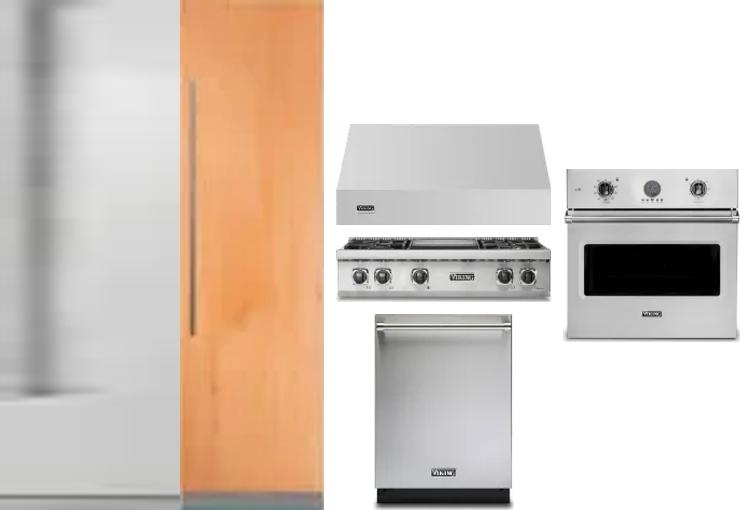 6 Piece Package Includes Refrigerator, Freezer, Cooktop, Wall Oven, Hood And Dishwasher