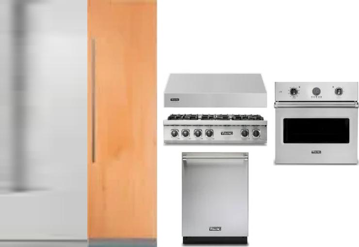 6 Piece Package Includes Refrigerator, Freezer, Cooktop, Wall Oven, Hood And Dishwasher