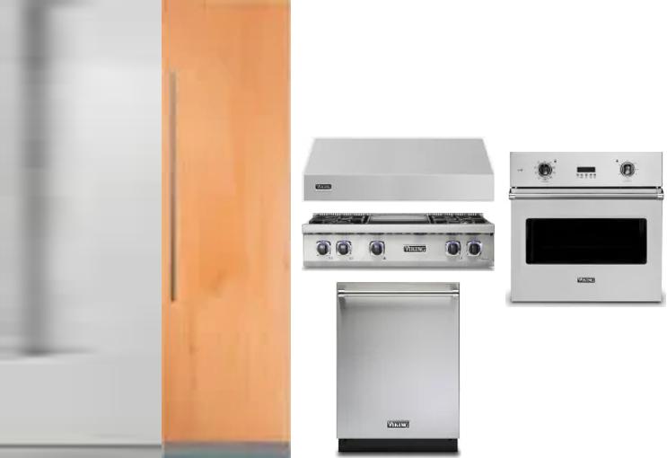 6 Piece Package Includes Refrigerator, Freezer, Cooktop, Wall Oven, Hood And Dishwasher