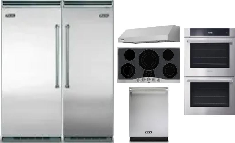 6 Piece Package Includes Refrigerator, Freezer, Cooktop, Wall Oven, Hood And Dishwasher