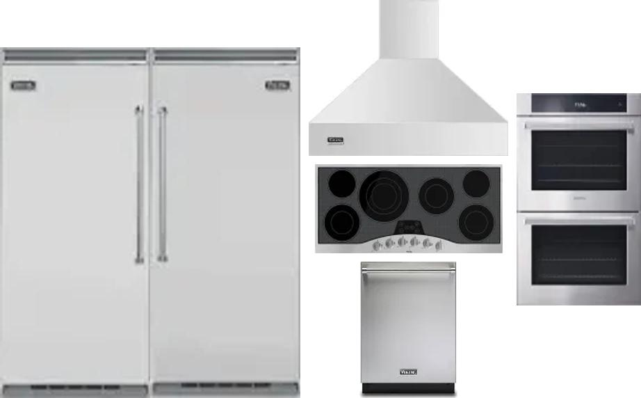 6 Piece Package Includes Refrigerator, Freezer, Cooktop, Wall Oven, Hood And Dishwasher