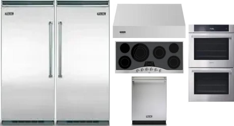 6 Piece Package Includes Refrigerator, Freezer, Cooktop, Wall Oven, Hood And Dishwasher