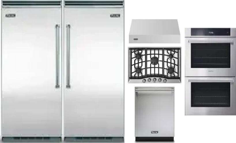 6 Piece Package Includes Refrigerator, Freezer, Cooktop, Wall Oven, Hood And Dishwasher