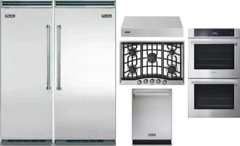 6 Piece Package Includes Refrigerator, Freezer, Cooktop, Wall Oven, Hood And Dishwasher