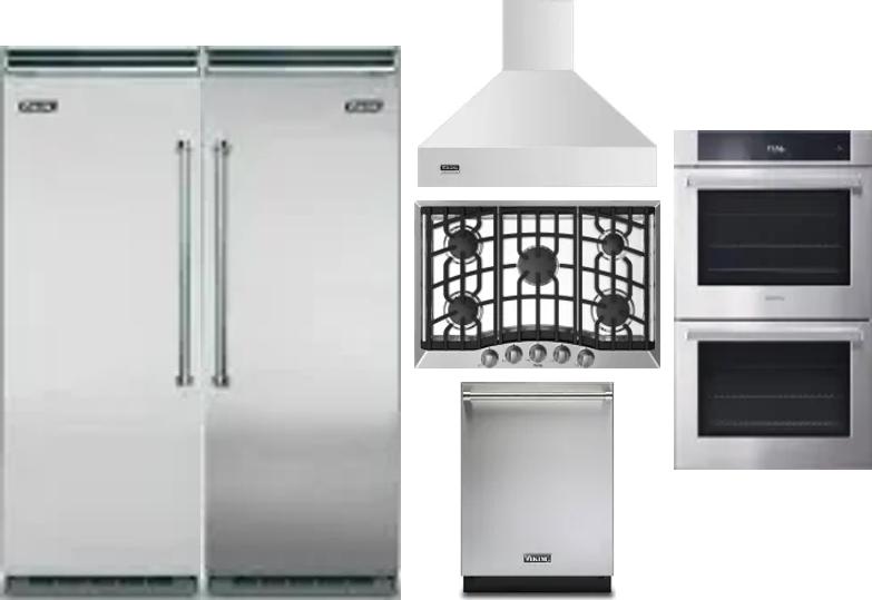 6 Piece Package Includes Refrigerator, Freezer, Cooktop, Wall Oven, Hood And Dishwasher