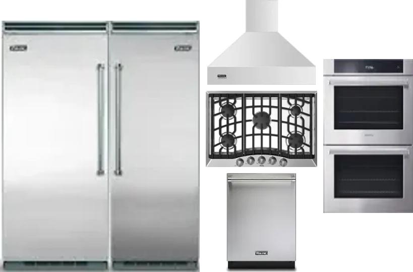 6 Piece Package Includes Refrigerator, Freezer, Cooktop, Wall Oven, Hood And Dishwasher