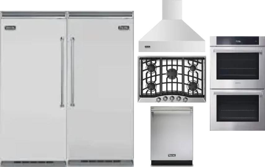 6 Piece Package Includes Refrigerator, Freezer, Cooktop, Wall Oven, Hood And Dishwasher