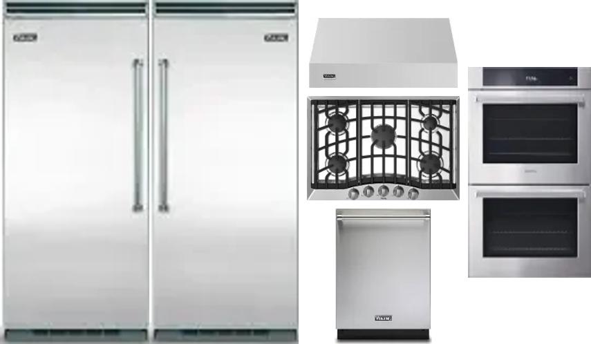 6 Piece Package Includes Refrigerator, Freezer, Cooktop, Wall Oven, Hood And Dishwasher