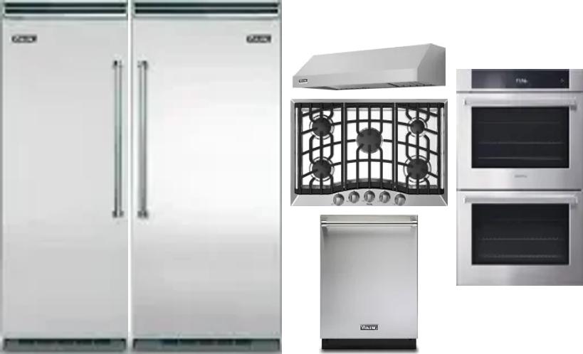 6 Piece Package Includes Refrigerator, Freezer, Cooktop, Wall Oven, Hood And Dishwasher