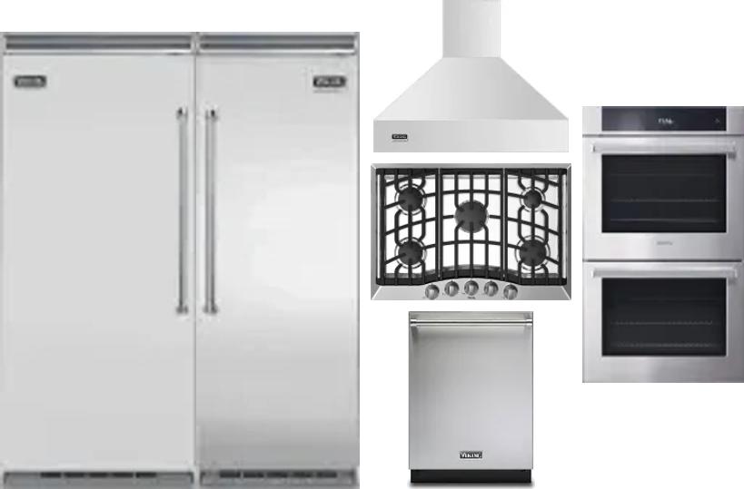 6 Piece Package Includes Refrigerator, Freezer, Cooktop, Wall Oven, Hood And Dishwasher