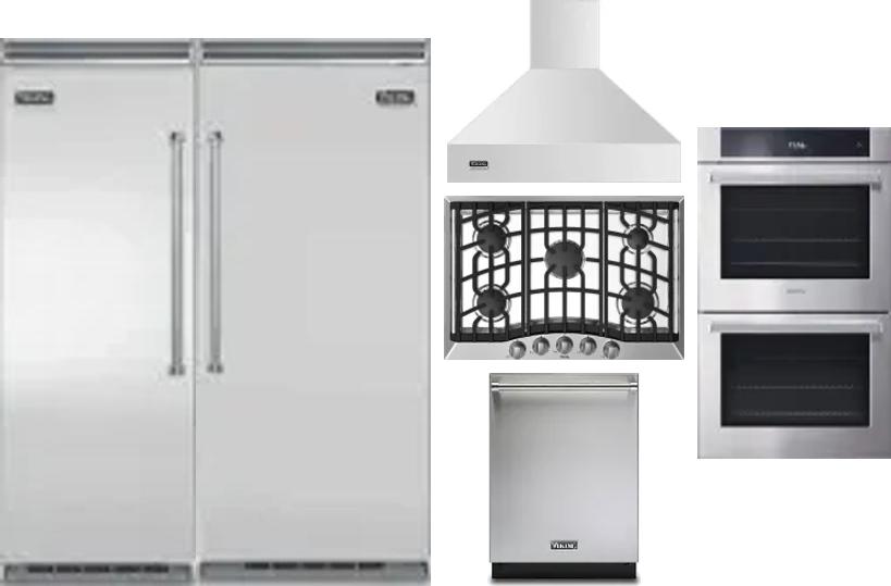 6 Piece Package Includes Refrigerator, Freezer, Cooktop, Wall Oven, Hood And Dishwasher