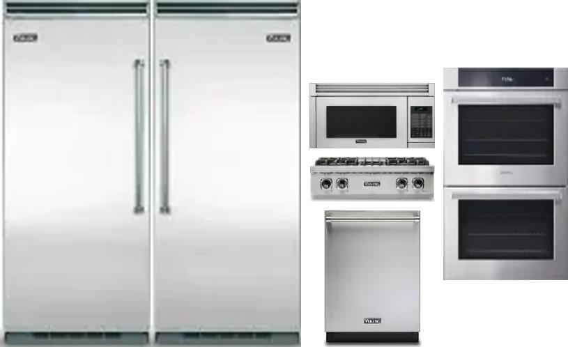 6 Piece Package Includes Refrigerator, Freezer, Cooktop, Wall Oven, Microwave And Dishwasher