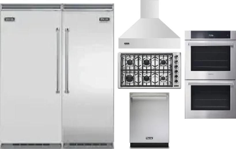 6 Piece Package Includes Refrigerator, Freezer, Cooktop, Wall Oven, Hood And Dishwasher