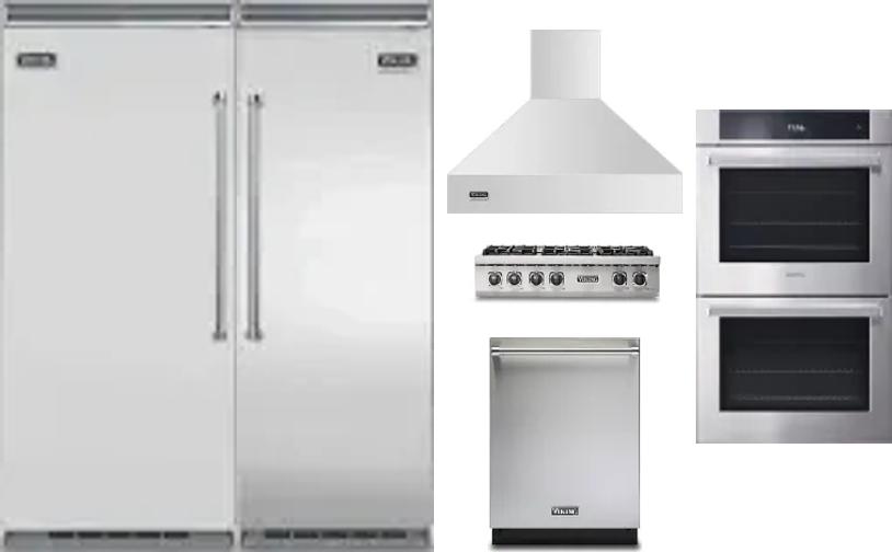 6 Piece Package Includes Refrigerator, Freezer, Cooktop, Wall Oven, Hood And Dishwasher