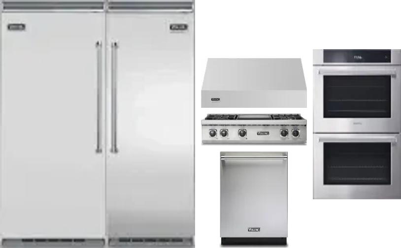 6 Piece Package Includes Refrigerator, Freezer, Cooktop, Wall Oven, Hood And Dishwasher