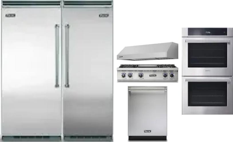 6 Piece Package Includes Refrigerator, Freezer, Cooktop, Wall Oven, Hood And Dishwasher