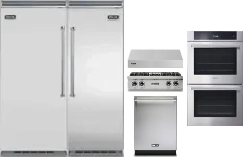 6 Piece Package Includes Refrigerator, Freezer, Cooktop, Wall Oven, Hood And Dishwasher