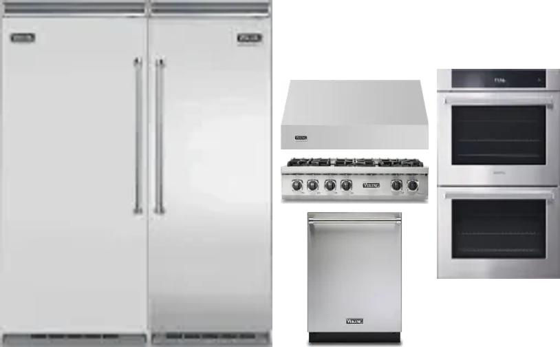 6 Piece Package Includes Refrigerator, Freezer, Cooktop, Wall Oven, Hood And Dishwasher