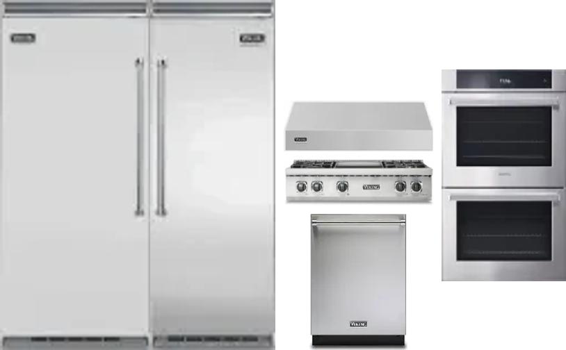 6 Piece Package Includes Refrigerator, Freezer, Cooktop, Wall Oven, Hood And Dishwasher