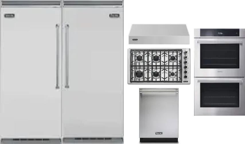 6 Piece Package Includes Refrigerator, Freezer, Cooktop, Wall Oven, Hood And Dishwasher