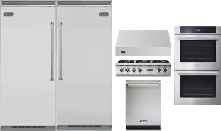 6 Piece Package Includes Refrigerator, Freezer, Cooktop, Wall Oven, Hood And Dishwasher