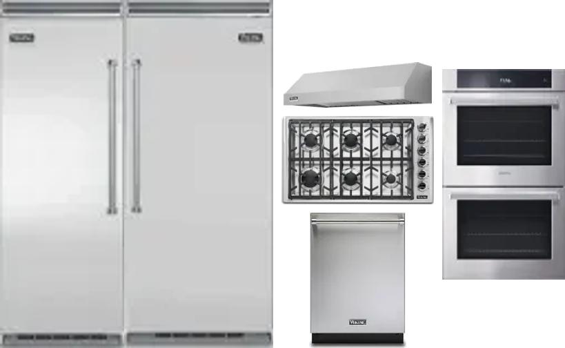 6 Piece Package Includes Refrigerator, Freezer, Cooktop, Wall Oven, Hood And Dishwasher