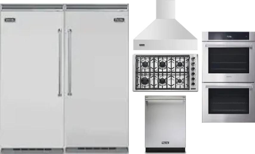 6 Piece Package Includes Refrigerator, Freezer, Cooktop, Wall Oven, Hood And Dishwasher