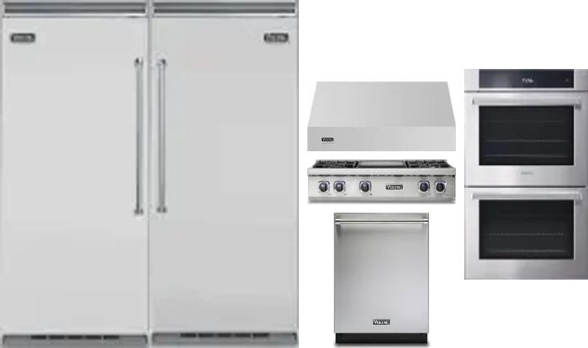 6 Piece Package Includes Refrigerator, Freezer, Cooktop, Wall Oven, Hood And Dishwasher