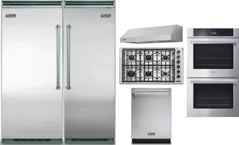 6 Piece Package Includes Refrigerator, Freezer, Cooktop, Wall Oven, Hood And Dishwasher