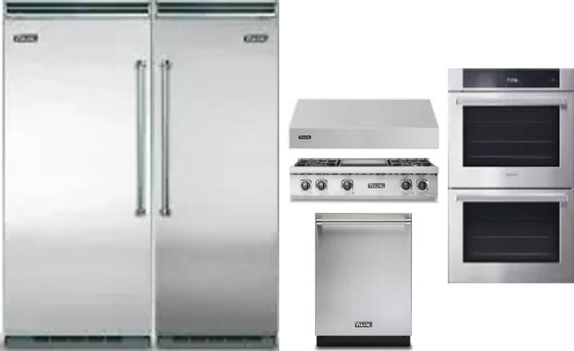 6 Piece Package Includes Refrigerator, Freezer, Cooktop, Wall Oven, Hood And Dishwasher
