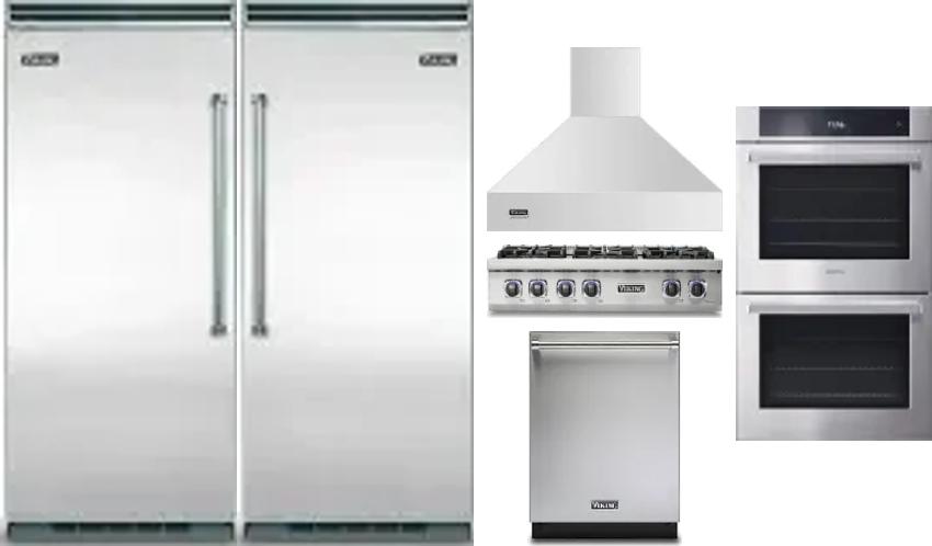 6 Piece Package Includes Refrigerator, Freezer, Cooktop, Wall Oven, Hood And Dishwasher