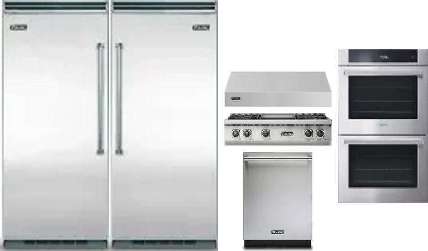 6 Piece Package Includes Refrigerator, Freezer, Cooktop, Wall Oven, Hood And Dishwasher