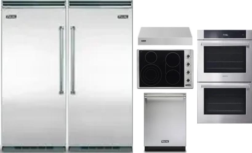 6 Piece Package Includes Refrigerator, Freezer, Cooktop, Wall Oven, Hood And Dishwasher