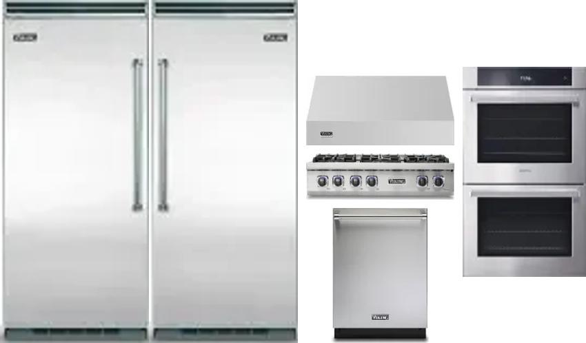 6 Piece Package Includes Refrigerator, Freezer, Cooktop, Wall Oven, Hood And Dishwasher
