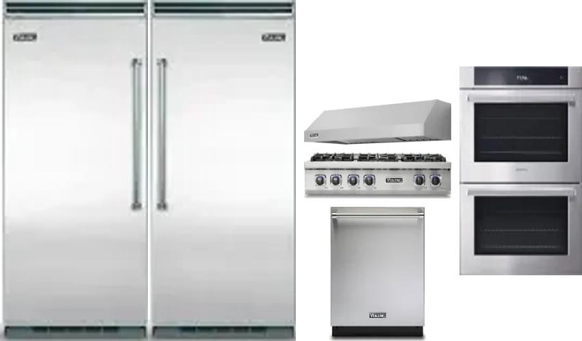 6 Piece Package Includes Refrigerator, Freezer, Cooktop, Wall Oven, Hood And Dishwasher