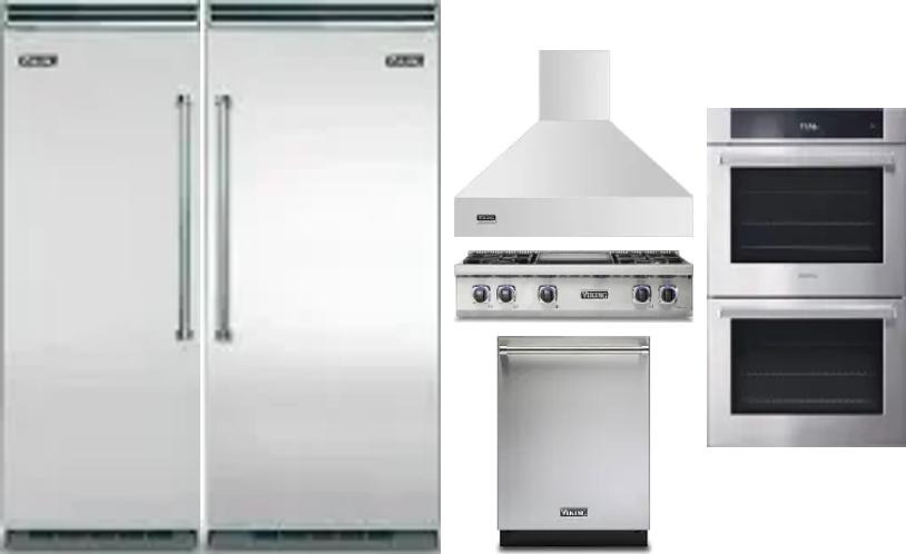 6 Piece Package Includes Refrigerator, Freezer, Cooktop, Wall Oven, Hood And Dishwasher