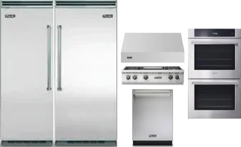 6 Piece Package Includes Refrigerator, Freezer, Cooktop, Wall Oven, Hood And Dishwasher